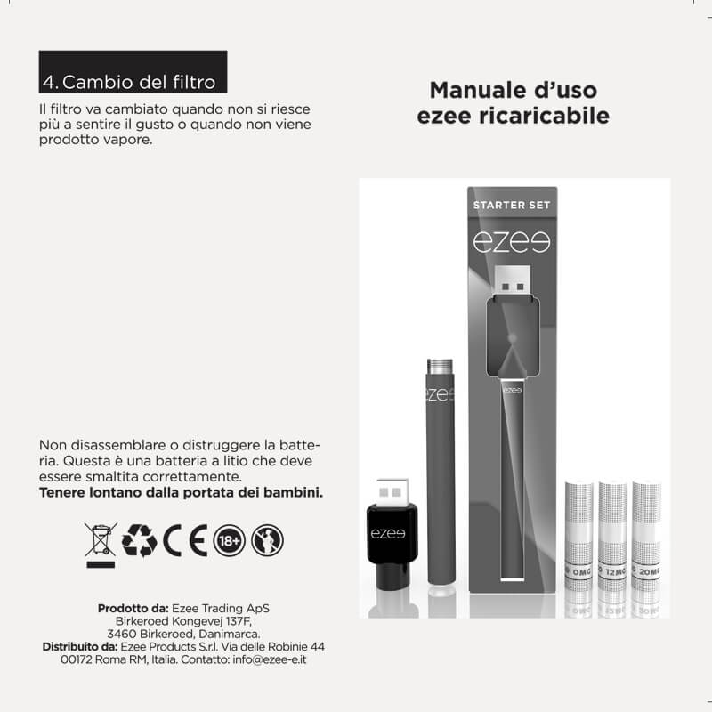 Batteria e USB (senza cartucce)